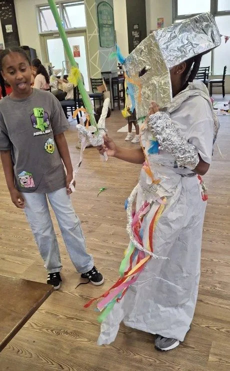 Children making funky fashion and robots from junk with Cut Moose