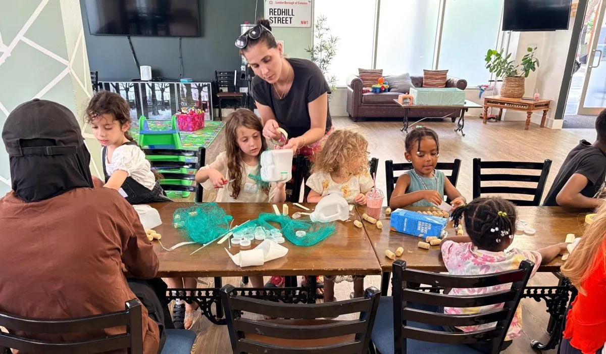 Children taking part in Science Owl hands-on science workshops